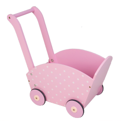 XL10219 Wooden Children Toys Pink Shopping Trolley
